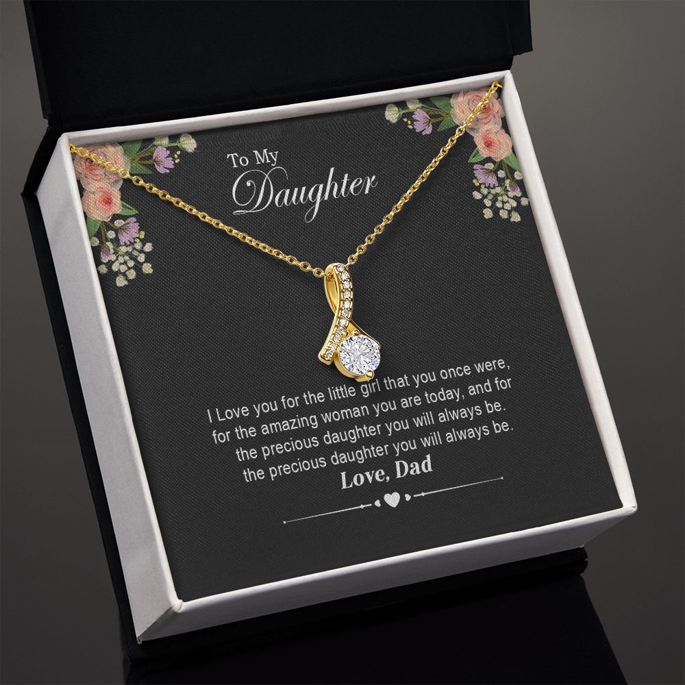 Daughter - Dad - I Love You For The Little Girl - Alluring Beauty Necklace