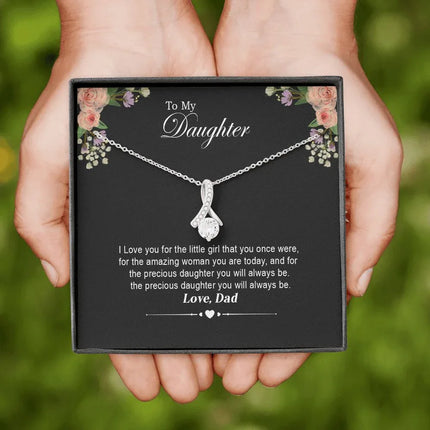 Daughter - Dad - I Love You For The Little Girl - Alluring Beauty Necklace - Charming Present