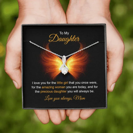 Daughter - Mom - I Love You For The Little Girl - Alluring Beauty Necklace - Charming Present