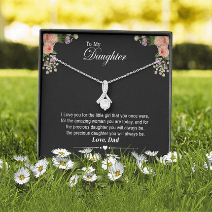 Daughter - Dad - I Love You For The Little Girl - Alluring Beauty Necklace - Charming Present