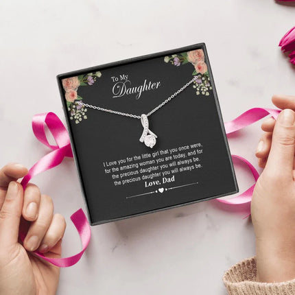 Daughter - Dad - I Love You For The Little Girl - Alluring Beauty Necklace - Charming Present