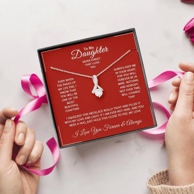 Daughter - I Love You Forever And Always - Alluring Beauty Necklace - Charming Present