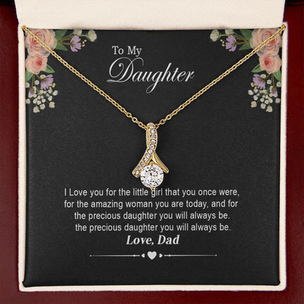 Daughter - Dad - I Love You For The Little Girl - Alluring Beauty Necklace - Charming Present