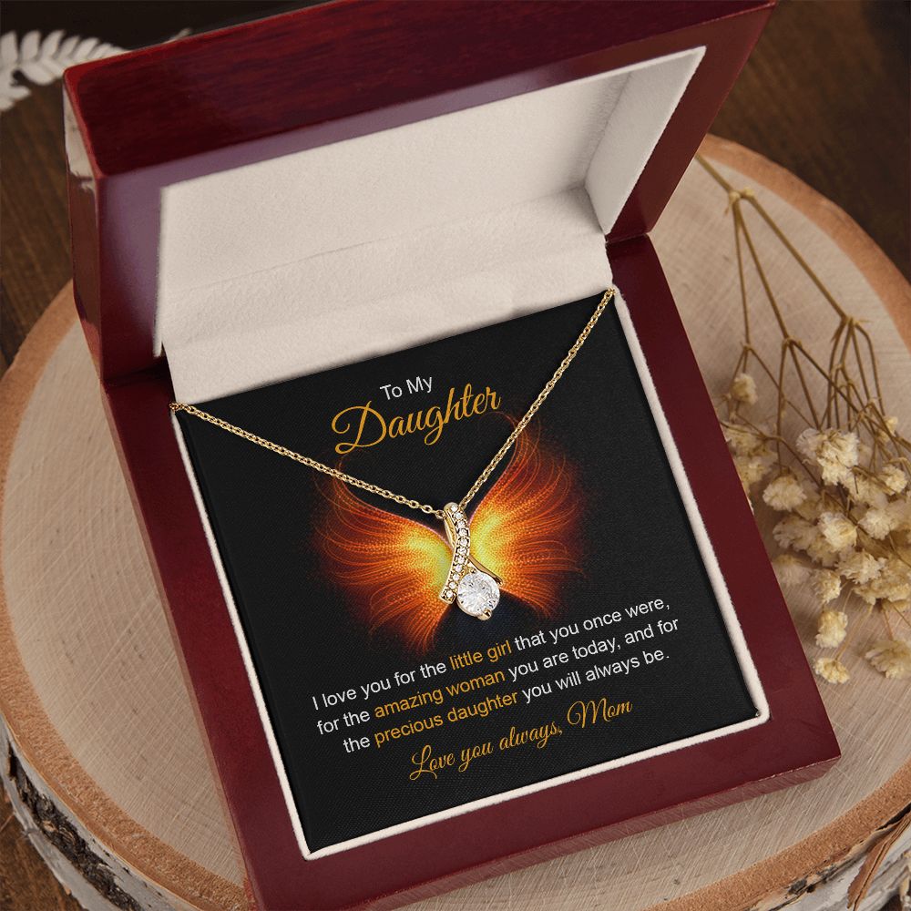 Daughter - Mom - I Love You For The Little Girl - Alluring Beauty Necklace