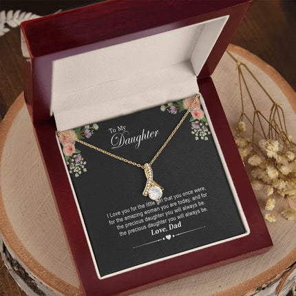 Daughter - Dad - I Love You For The Little Girl - Alluring Beauty Necklace - Charming Present