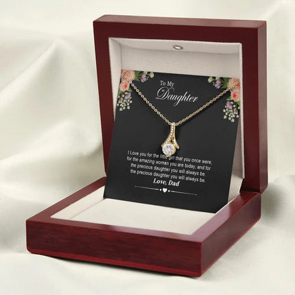 Daughter - Dad - I Love You For The Little Girl - Alluring Beauty Necklace - Charming Present
