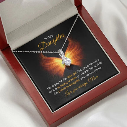 Daughter - Mom - I Love You For The Little Girl - Alluring Beauty Necklace - Charming Present