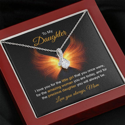 Daughter - Mom - I Love You For The Little Girl - Alluring Beauty Necklace - Charming Present