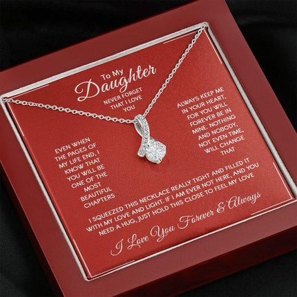 Daughter - I Love You Forever And Always - Alluring Beauty Necklace - Charming Present