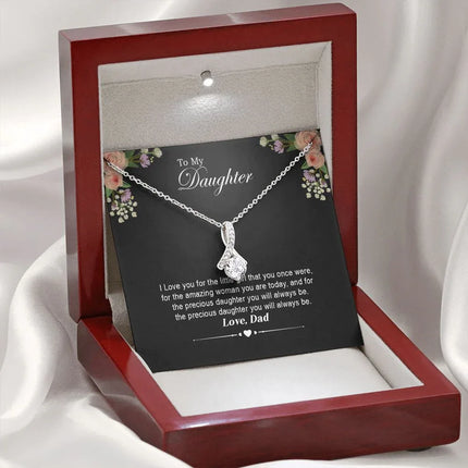Daughter - Dad - I Love You For The Little Girl - Alluring Beauty Necklace - Charming Present