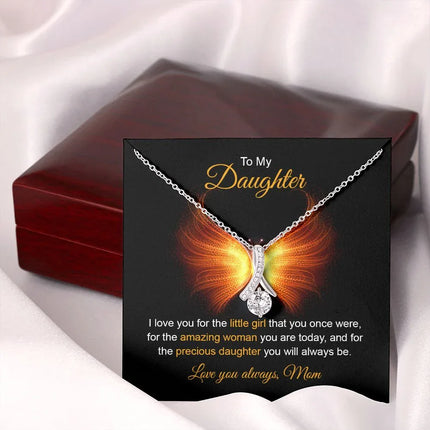Daughter - Mom - I Love You For The Little Girl - Alluring Beauty Necklace - Charming Present