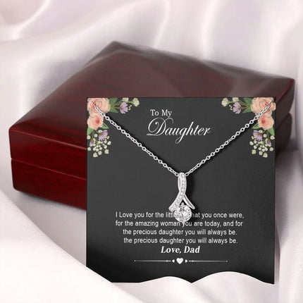 Daughter - Dad - I Love You For The Little Girl - Alluring Beauty Necklace - Charming Present