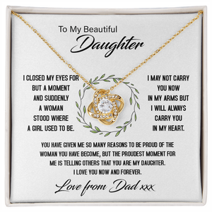 To My Beautiful Daughter - My Proudest Moment - Love Knot Necklace SO144T2