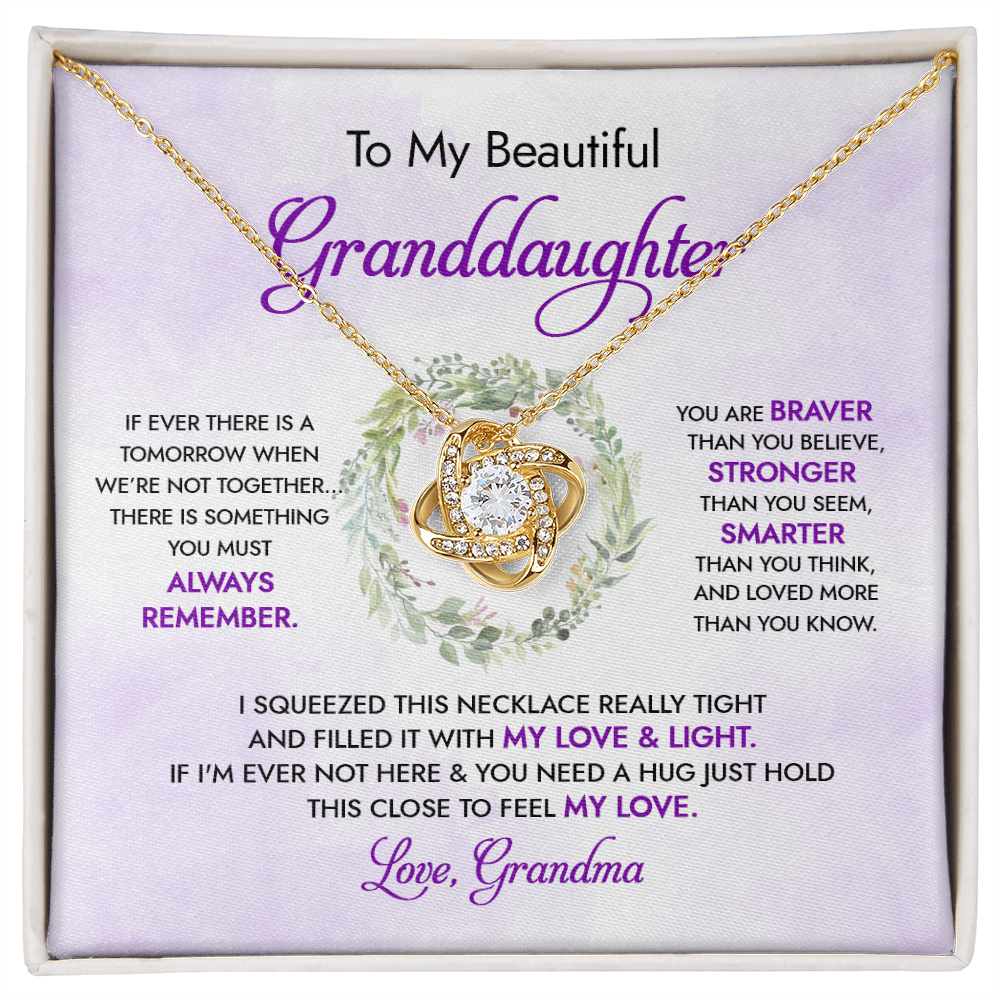 To My Beautiful Granddaughter - My Love And Light - Love Knot Necklace DR18U