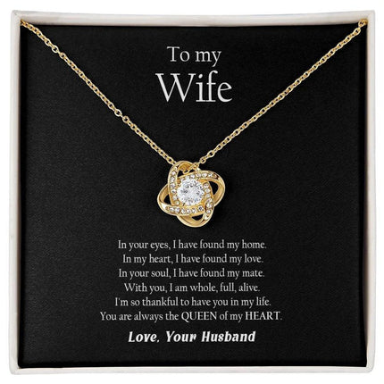 Husband Wife - Thankful To Have You In My Life - Love Knot Necklace - Charming Present