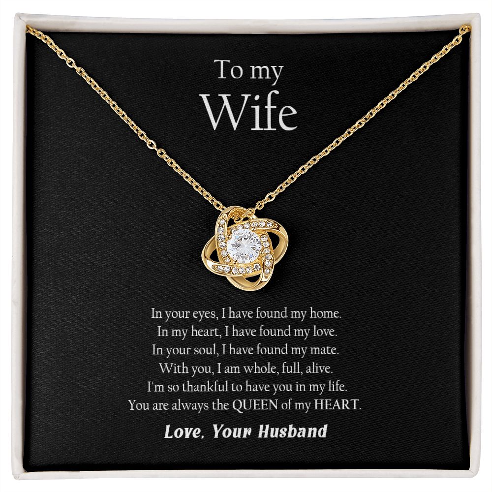 Husband Wife - Thankful To Have You In My Life - Love Knot Necklace