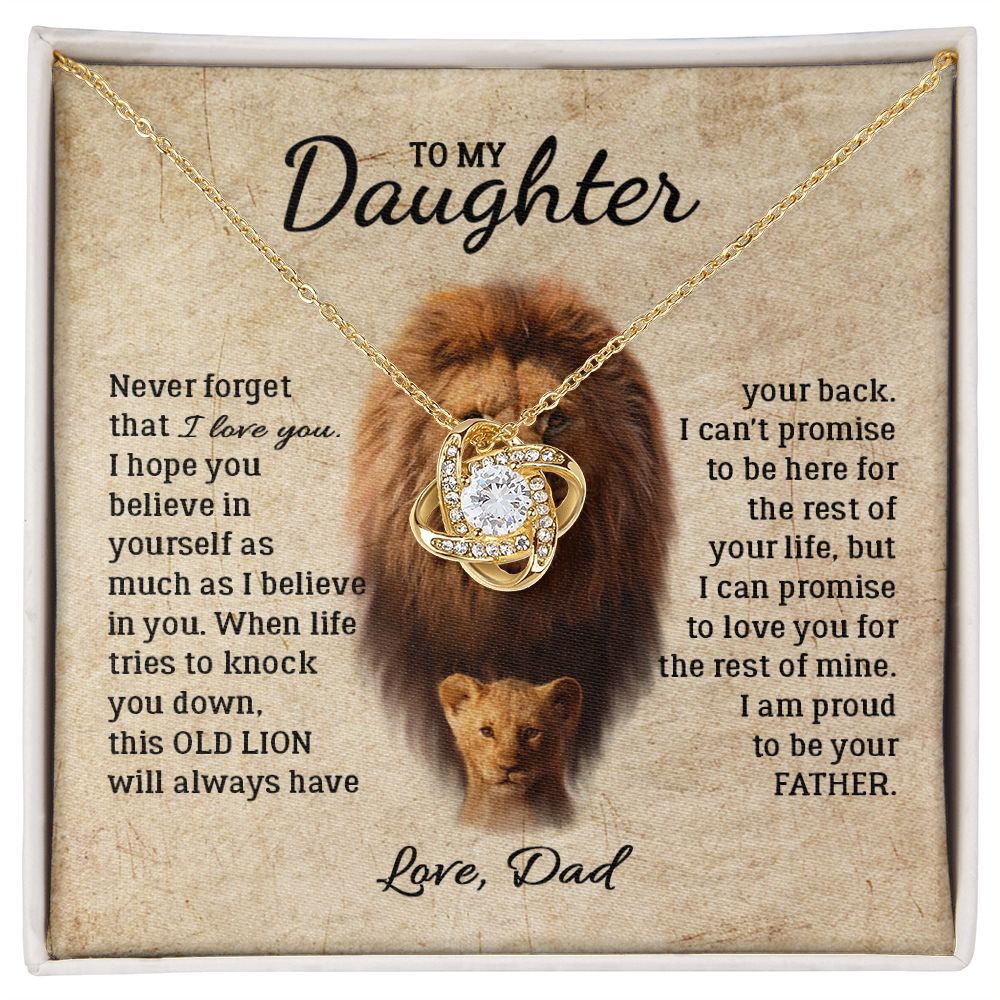 Daughter - Dad - I Am Proud To Be Your Father - Love Knot Necklace