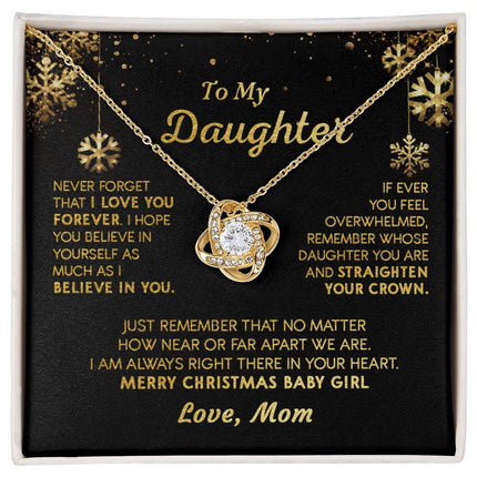 Daughter Mom - Merry Christmas - Love Knot Necklace - Charming Present