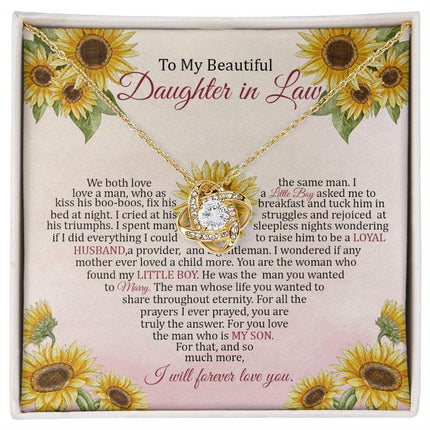 Daughter In Law - I Will Forever Love You - Love Knot Necklace - Charming Present