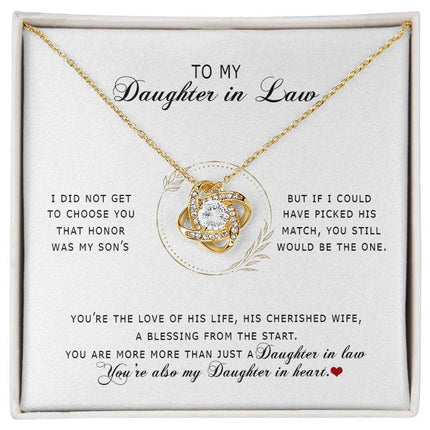 To My Daughter In Law - You're My Daughter In Heart - Love Knot Necklace SO172V - Charming Present