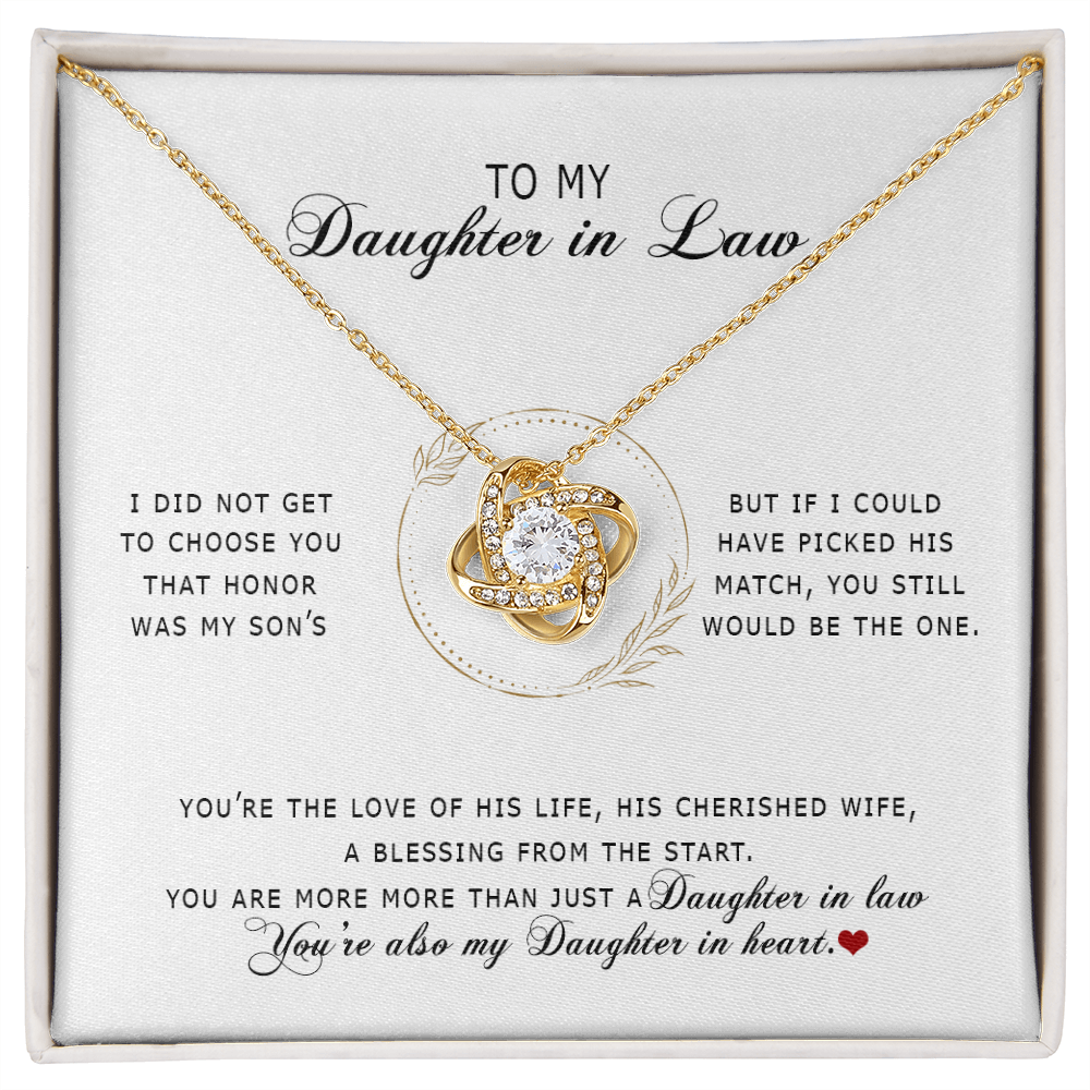 To My Daughter In Law - You're My Daughter In Heart - Love Knot Necklace SO172V