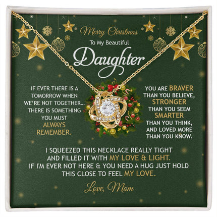 Daughter Mom - Merry Christmas - You Mean To Me - Love Knot Necklace - Charming Present
