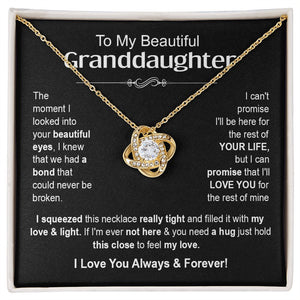 Granddaughter - I Love You Always & Forever - Love Knot Necklace