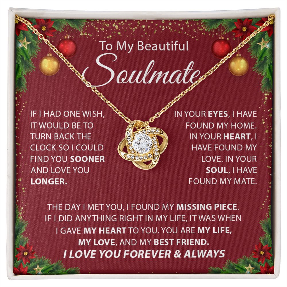 Beautiful Soulmate - I Love You Forever & Always - Love Knot Necklace