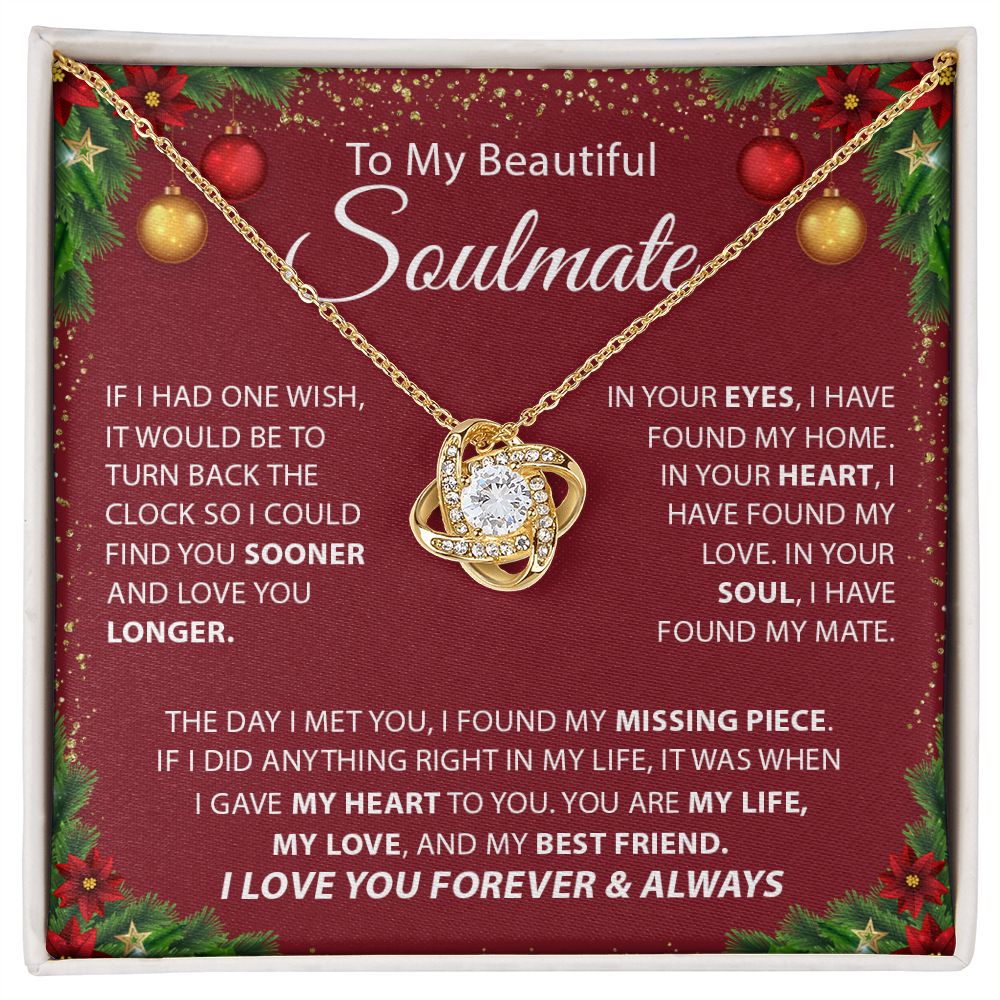 Beautiful Soulmate - I Love You Forever & Always - Love Knot Necklace