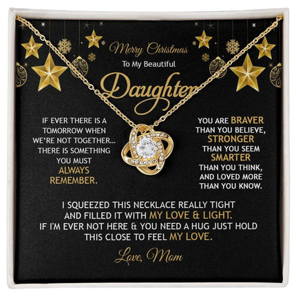 Daughter Mom - Merry Christmas - Love Knot Necklace - Charming Present