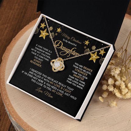 Daughter Mom - Merry Christmas - Love Knot Necklace - Charming Present