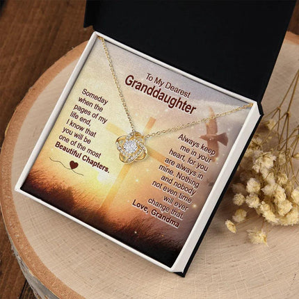 To My Dearest Granddaughter - You Are The Most Beautiful Chapter - Love Knot Necklace SO158V - Charming Present
