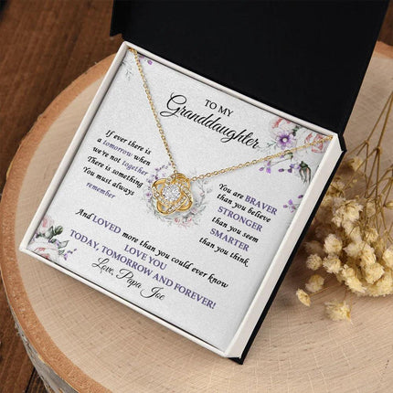 To My Granddaughter Love You Today, Tomorrow And Forever - Love Knot Necklace SO32V - Charming Present