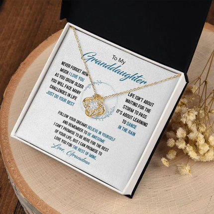 To My Granddaughter - Just Do Your Best - Love Knot Necklace SO161V - Charming Present