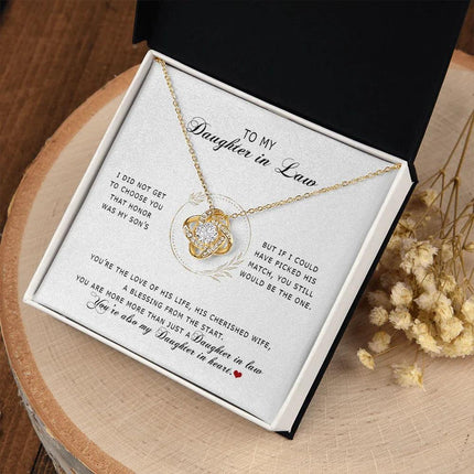 To My Daughter In Law - You're My Daughter In Heart - Love Knot Necklace SO172V - Charming Present
