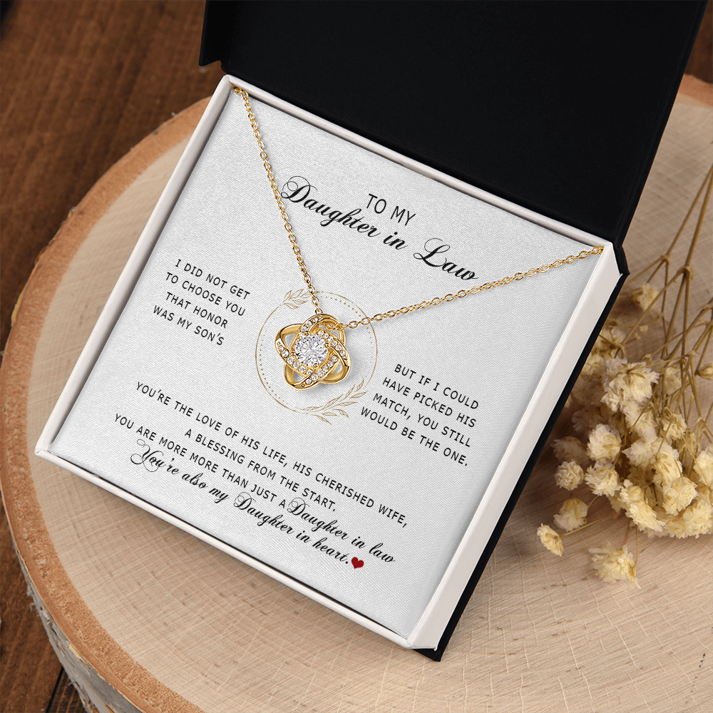 To My Daughter In Law - You're My Daughter In Heart - Love Knot Necklace SO172V