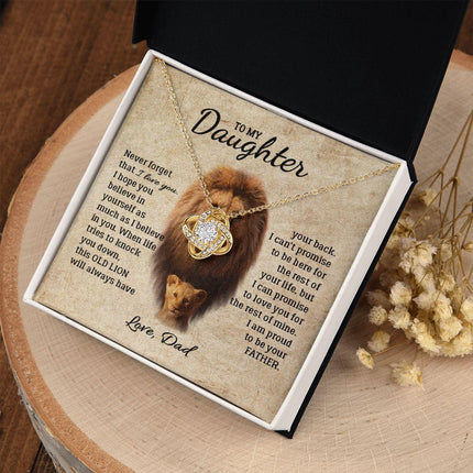 Daughter - Dad - I Am Proud To Be Your Father - Love Knot Necklace - Charming Present