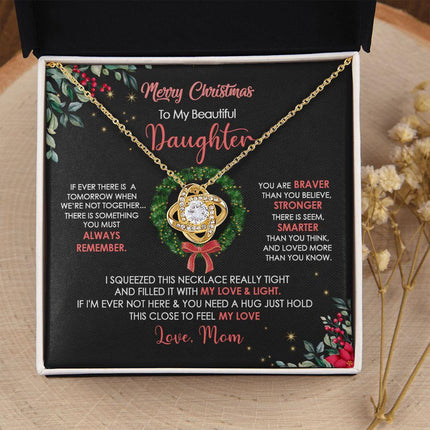 Daughter Mom - Merry Christmas - Love Knot Necklace - Charming Present