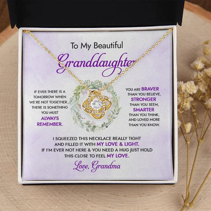 To My Beautiful Granddaughter - My Love And Light - Love Knot Necklace DR18U - Charming Present