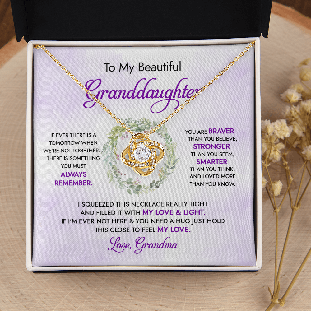 To My Beautiful Granddaughter - My Love And Light - Love Knot Necklace DR18U