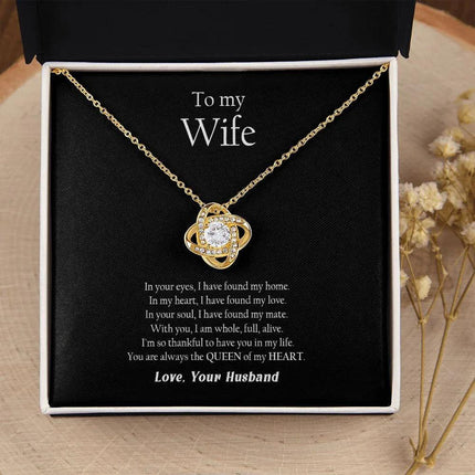 Husband Wife - Thankful To Have You In My Life - Love Knot Necklace - Charming Present