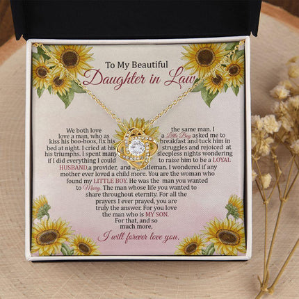 Daughter In Law - I Will Forever Love You - Love Knot Necklace - Charming Present