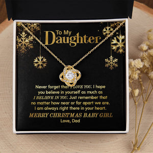 Daughter Dad - Merry Christmas - Love Knot Necklace