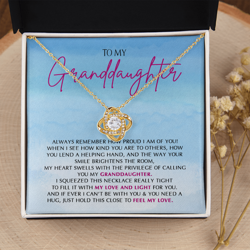 To My Granddaughter - So Proud Of You - Love Knot Necklace SO162V