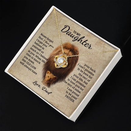 Daughter - Dad - I Am Proud To Be Your Father - Love Knot Necklace - Charming Present