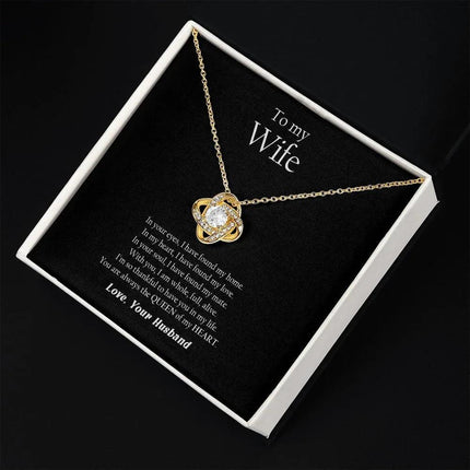 Husband Wife - Thankful To Have You In My Life - Love Knot Necklace - Charming Present