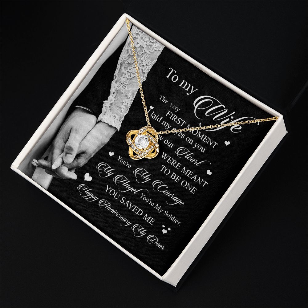 Wife Husband - I Knew Our Hearts Were Meant To Be One - Love Knot Necklace