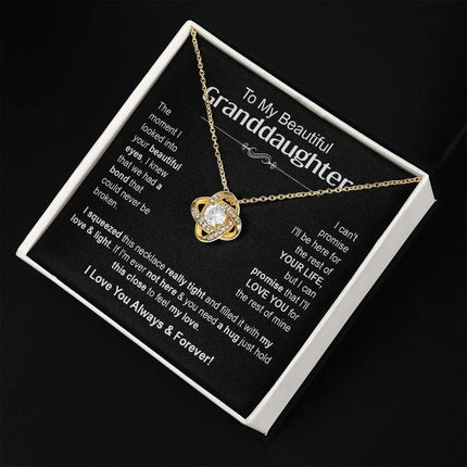 Granddaughter - I Love You Always & Forever - Love Knot Necklace - Charming Present