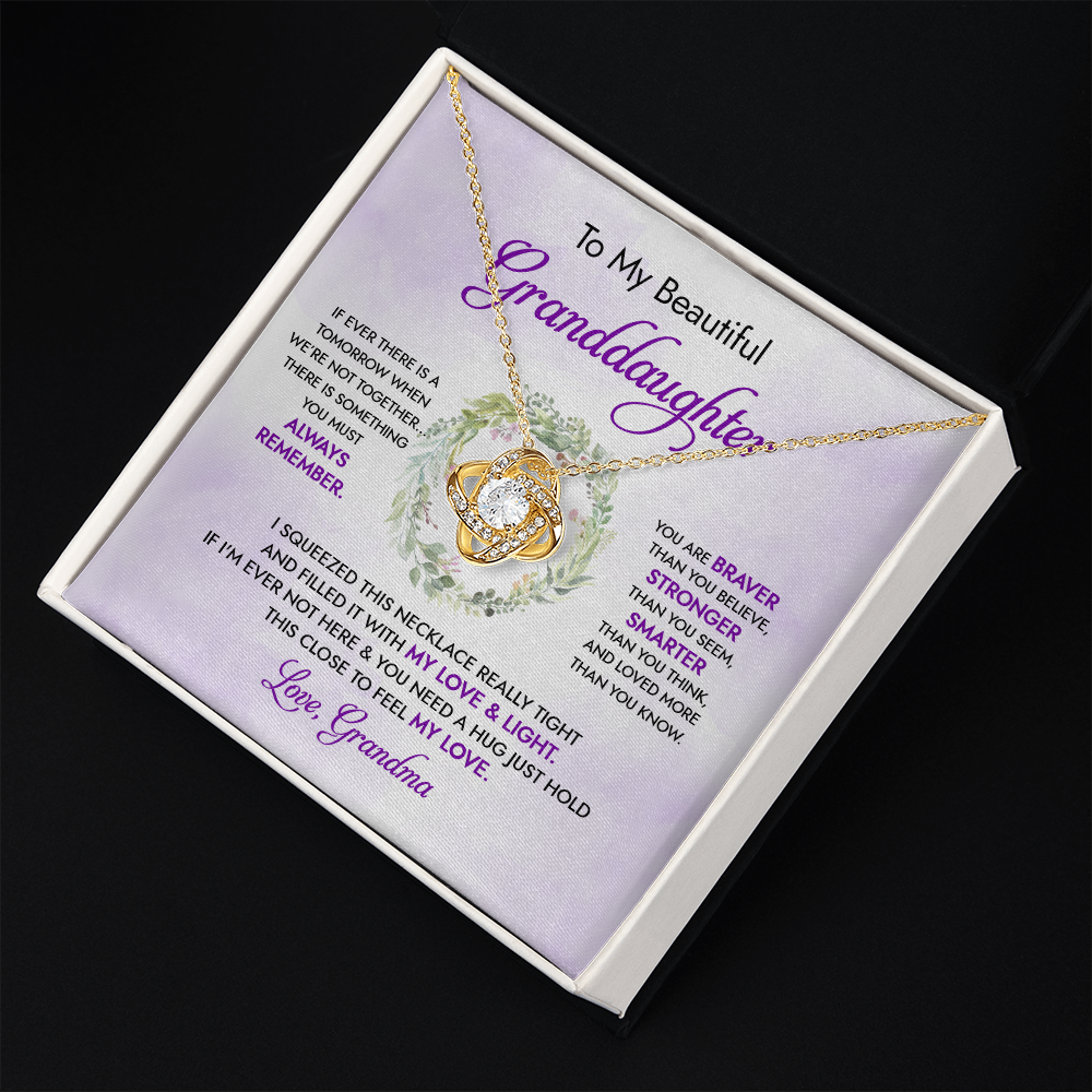 To My Beautiful Granddaughter - My Love And Light - Love Knot Necklace DR18U