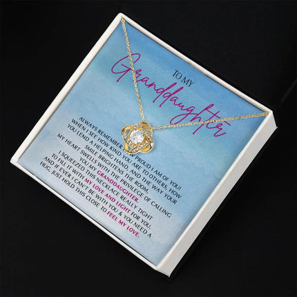 To My Granddaughter - So Proud Of You - Love Knot Necklace SO162V - Charming Present